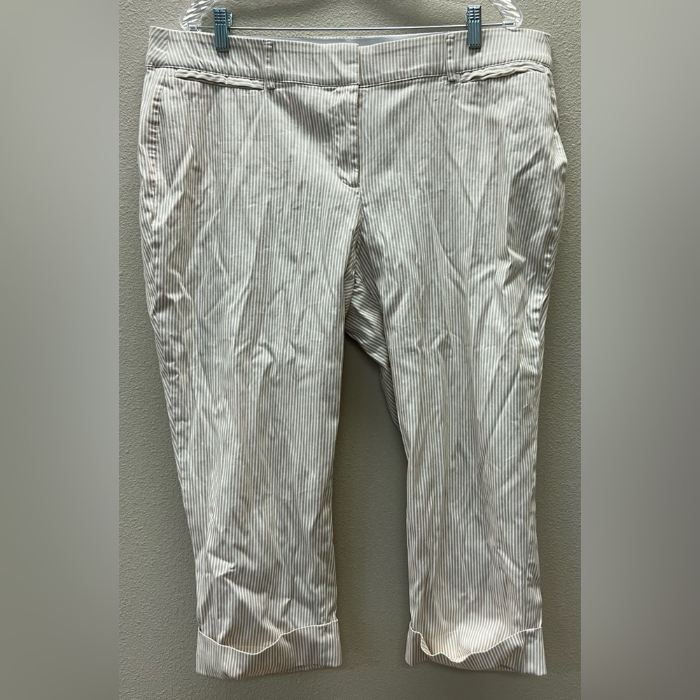 Lane Bryant - Size 20 - The Lena  Cream and White Striped Pants